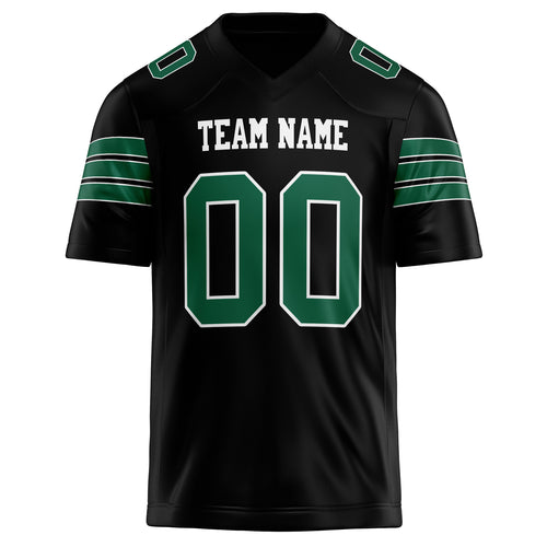 Personalized Black & kelly green Solid Colour Football Jersey