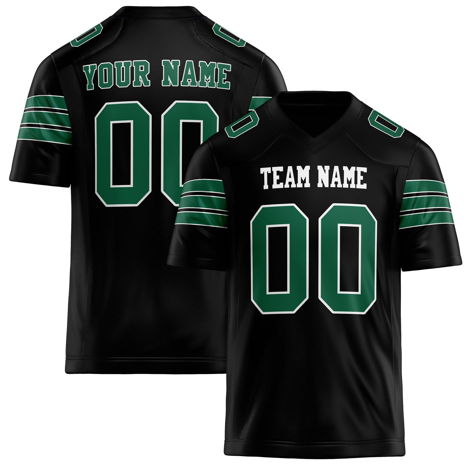 Personalized Black kelly green Solid Colour Football Jersey FT02240730BL028
