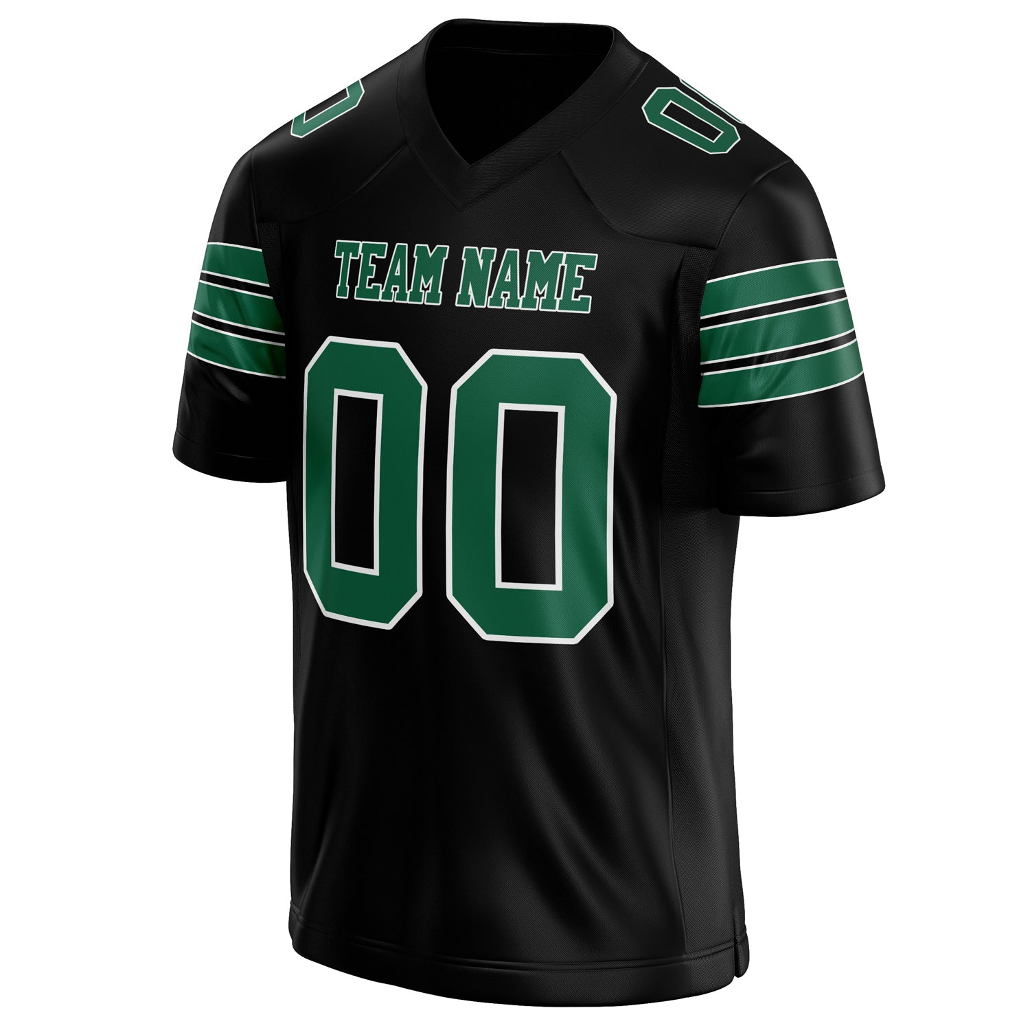 Personalized Black & kelly green Solid Colour Football Jersey