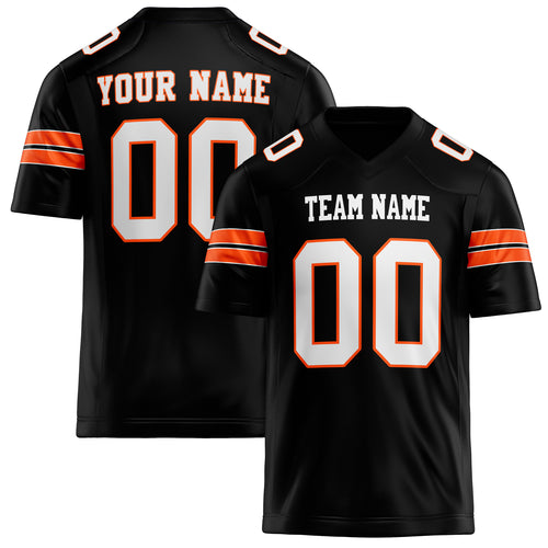 Personalized Black White Solid Colour Football Jersey FT02240730BL029