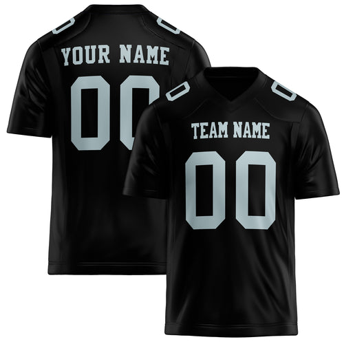 Personalized Black gray Solid Colour Football Jersey FT02240730BL030