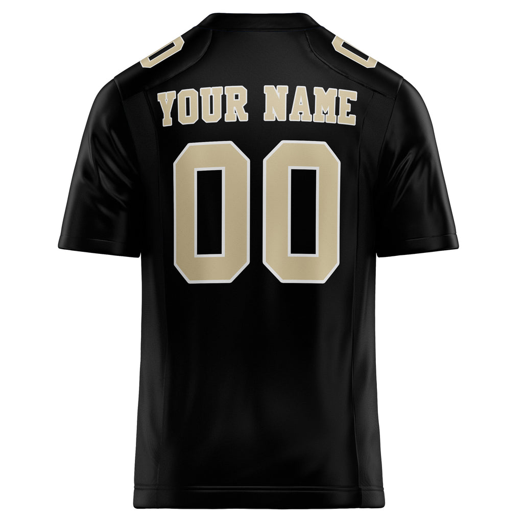 Personalized Black & cream Solid Colour Football Jersey