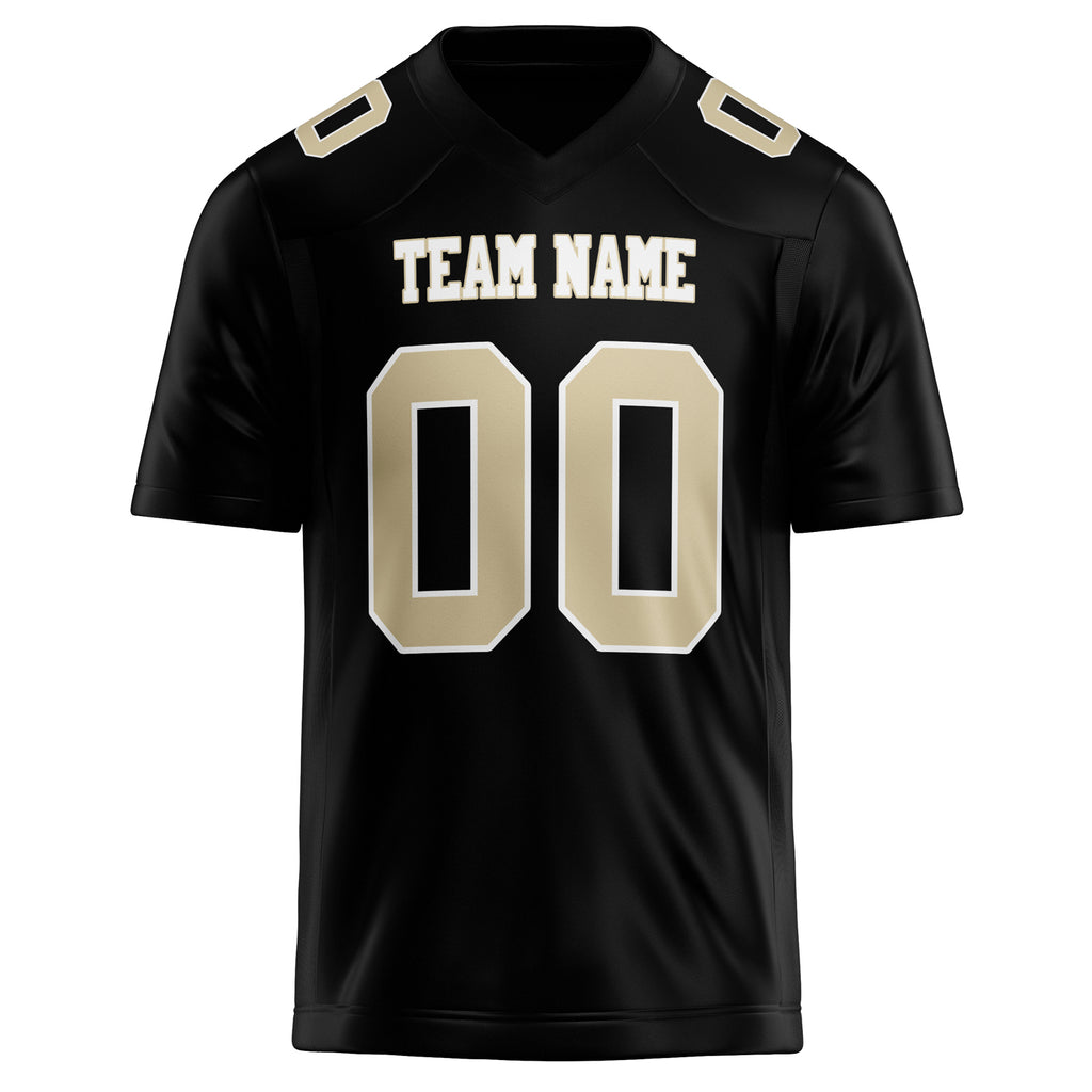 Personalized Black & cream Solid Colour Football Jersey