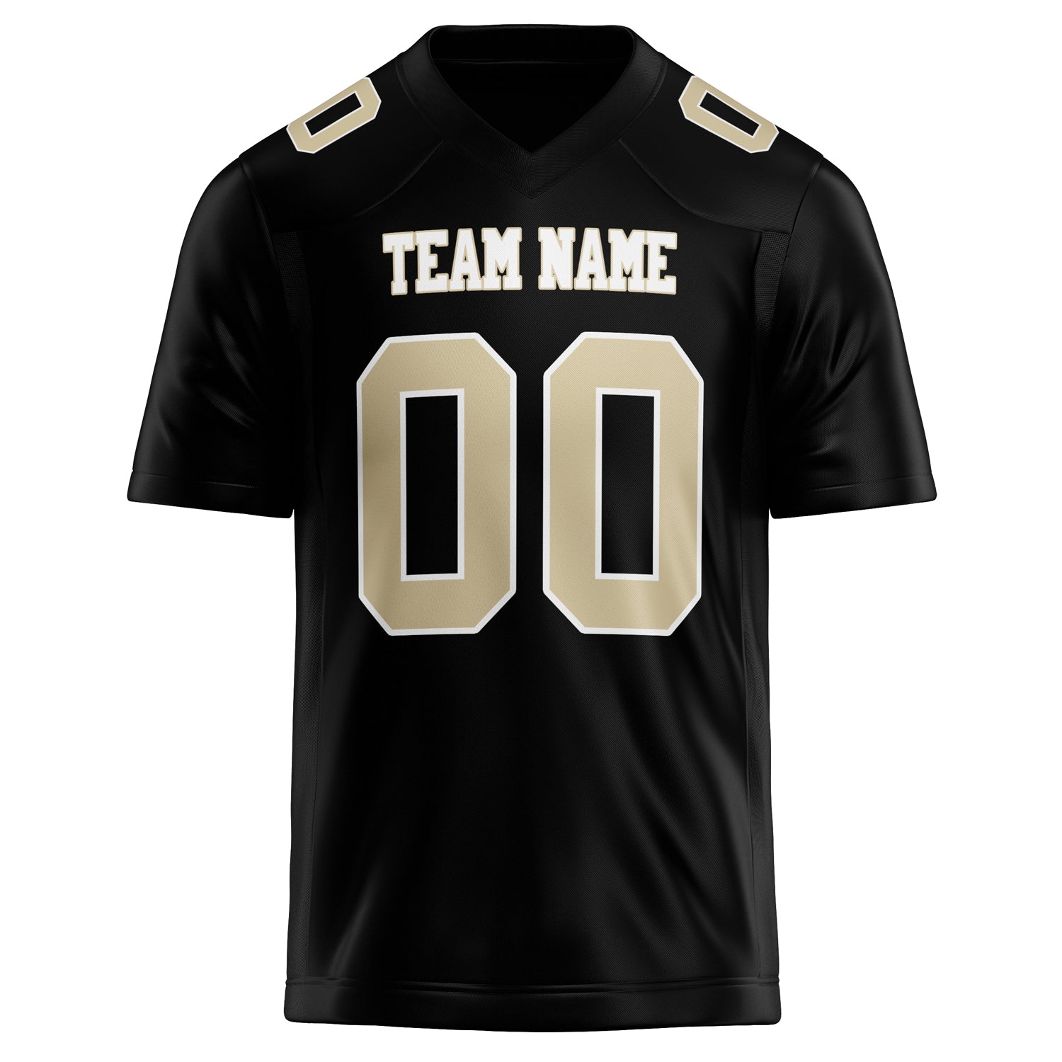 Personalized Black & cream Solid Colour Football Jersey