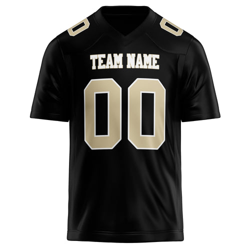 Personalized Black & cream Solid Colour Football Jersey