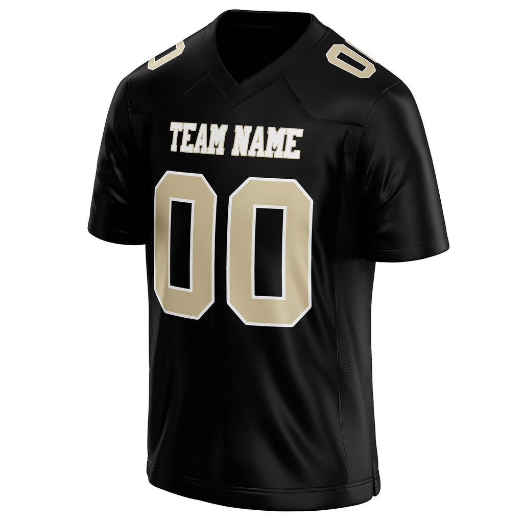 Personalized Black & cream Solid Colour Football Jersey