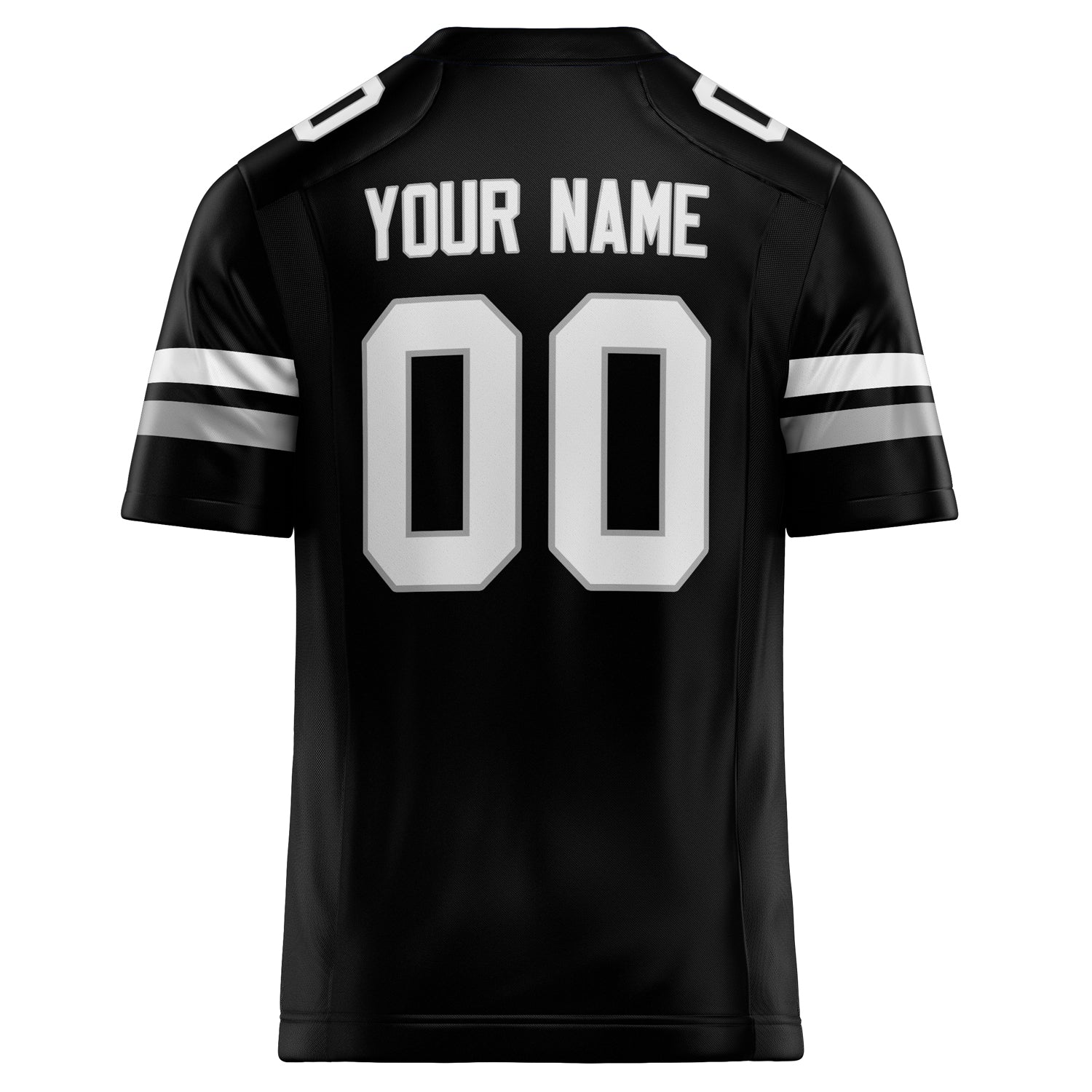 Personalized Black & White Solid Colour Football Jersey