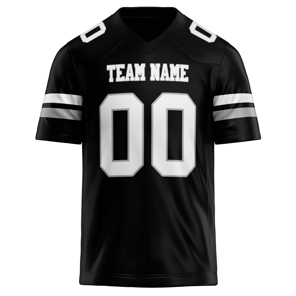 Personalized Black & White Solid Colour Football Jersey
