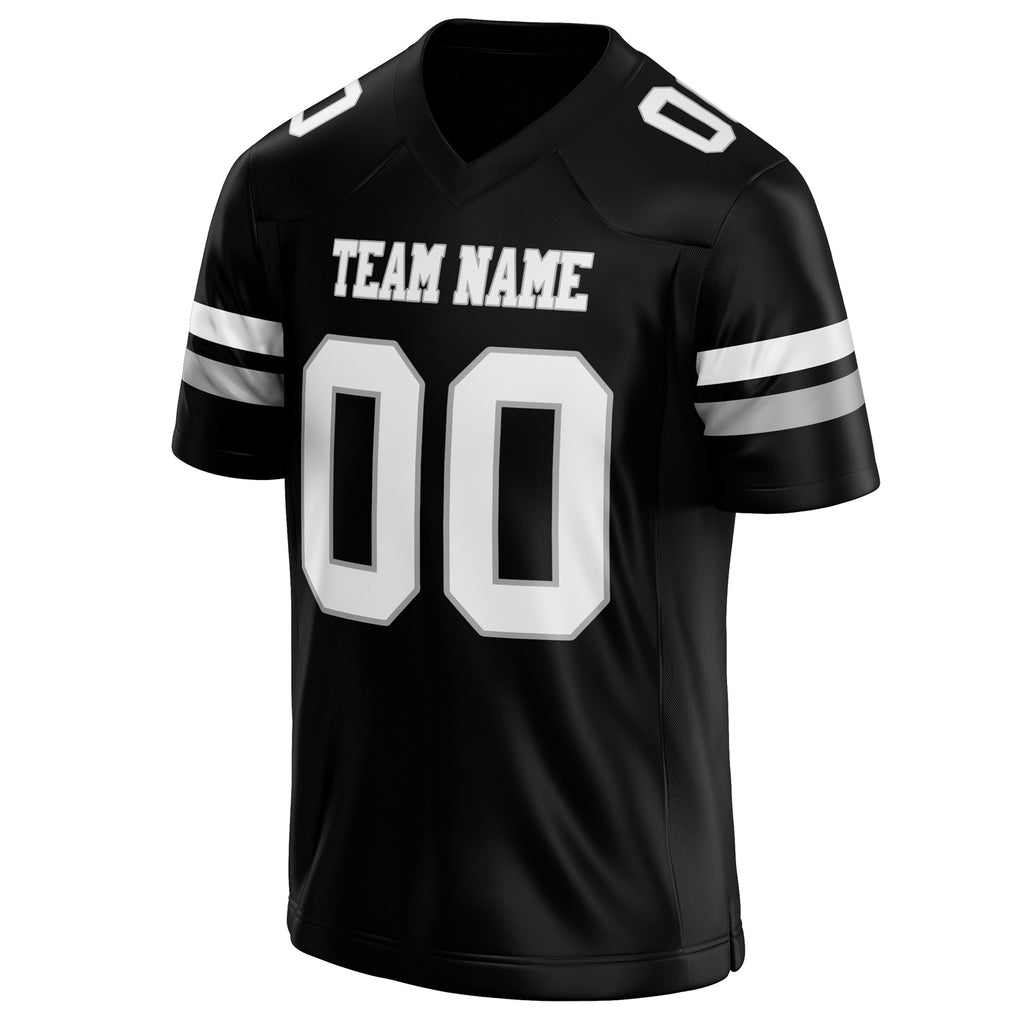 Personalized Black & White Solid Colour Football Jersey