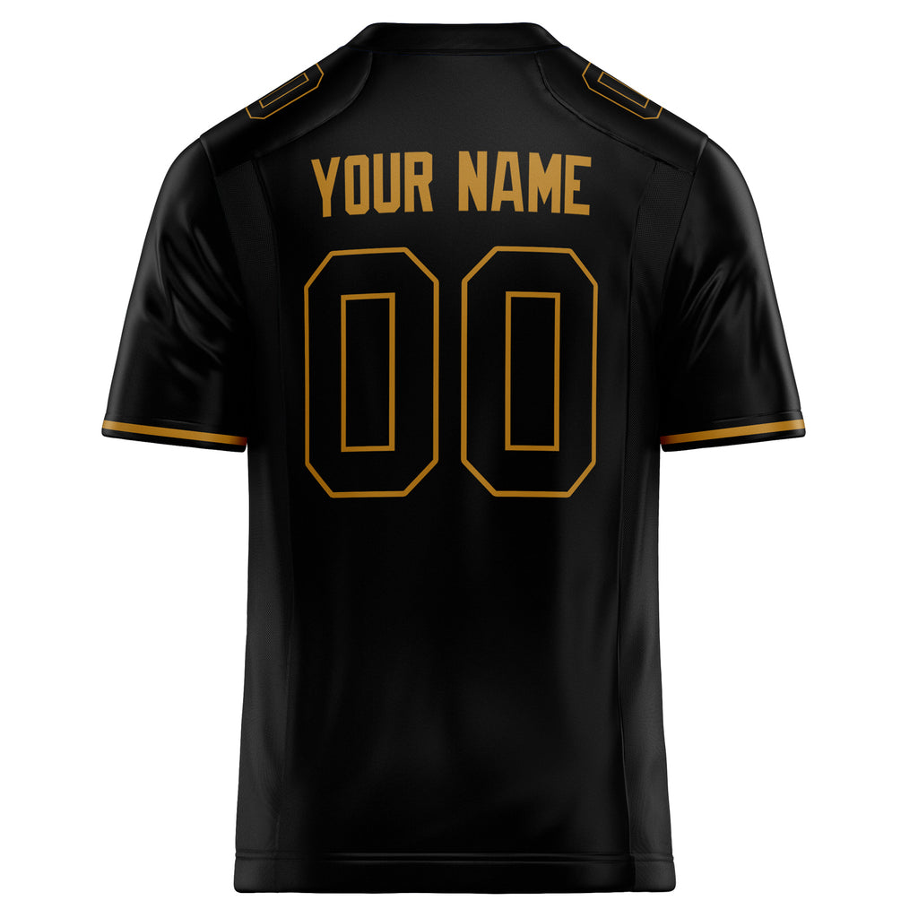 Personalized Black & old gold Solid Colour Football Jersey
