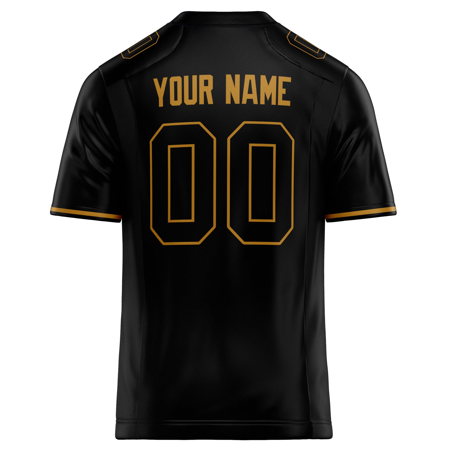 Personalized Black & old gold Solid Colour Football Jersey