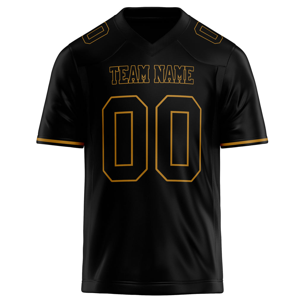 Personalized Black & old gold Solid Colour Football Jersey