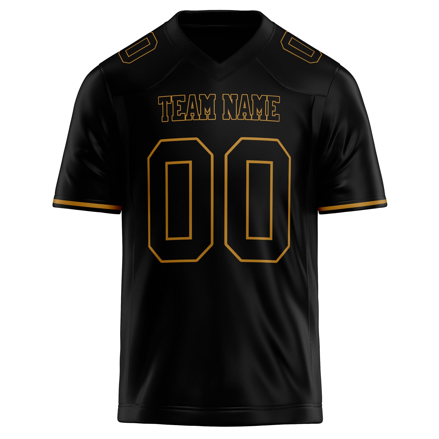 Personalized Black & old gold Solid Colour Football Jersey