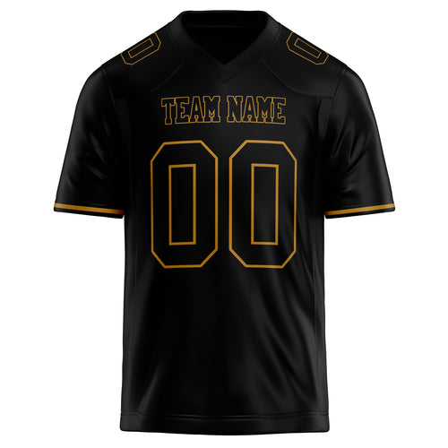 Personalized Black & old gold Solid Colour Football Jersey