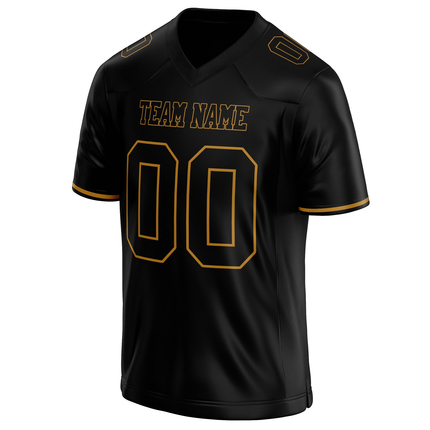 Personalized Black & old gold Solid Colour Football Jersey