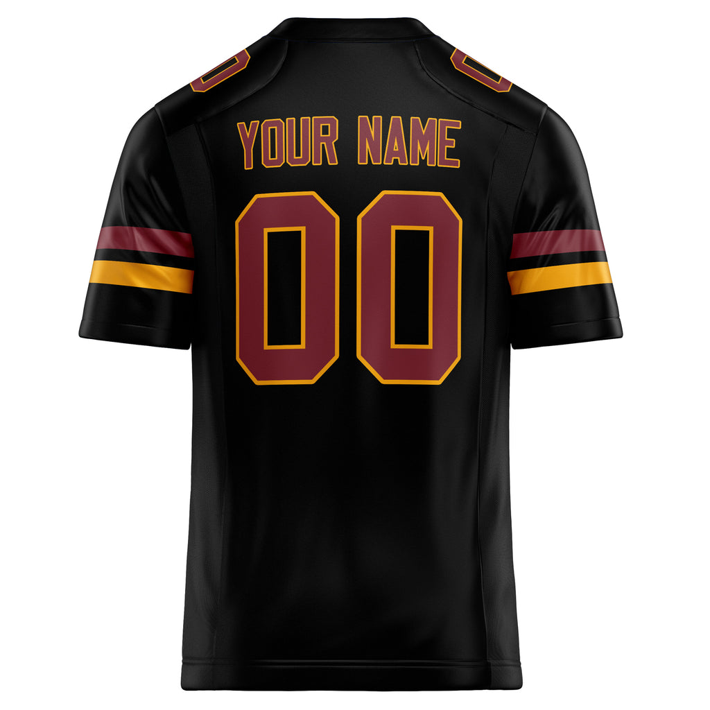 Personalized Black & maroon Solid Colour Football Jersey