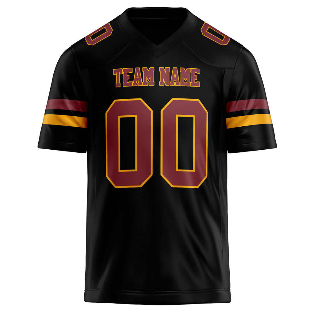Personalized Black & maroon Solid Colour Football Jersey