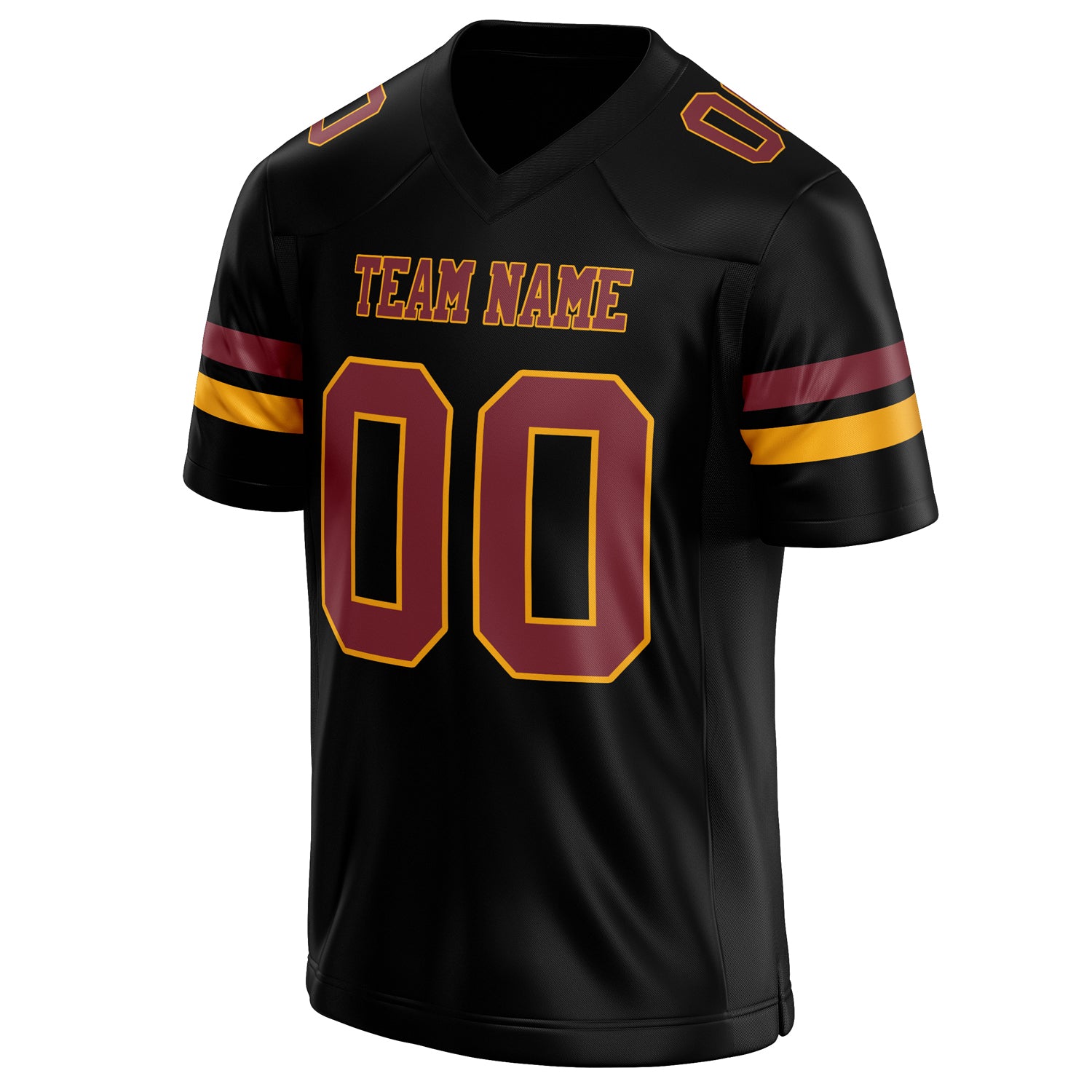 Personalized Black & maroon Solid Colour Football Jersey