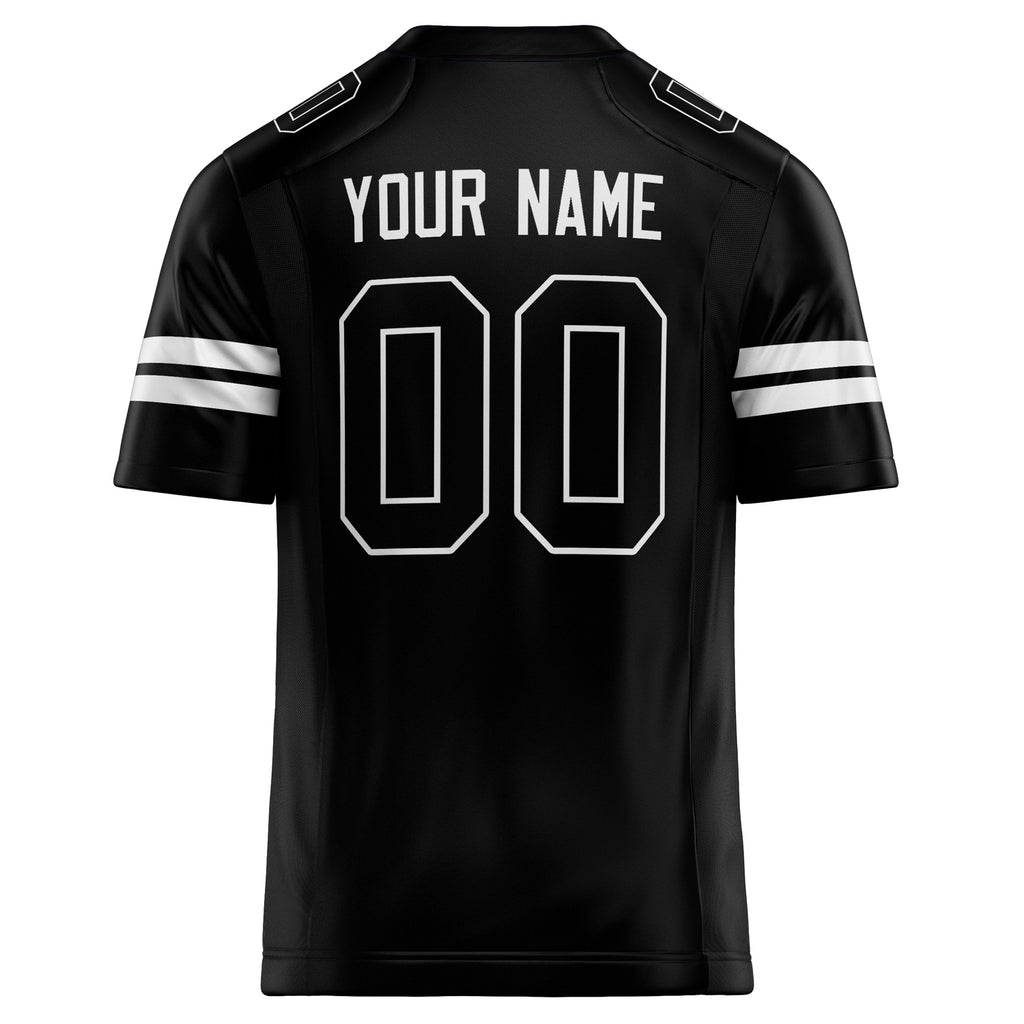Personalized Black & White Solid Colour Football Jersey