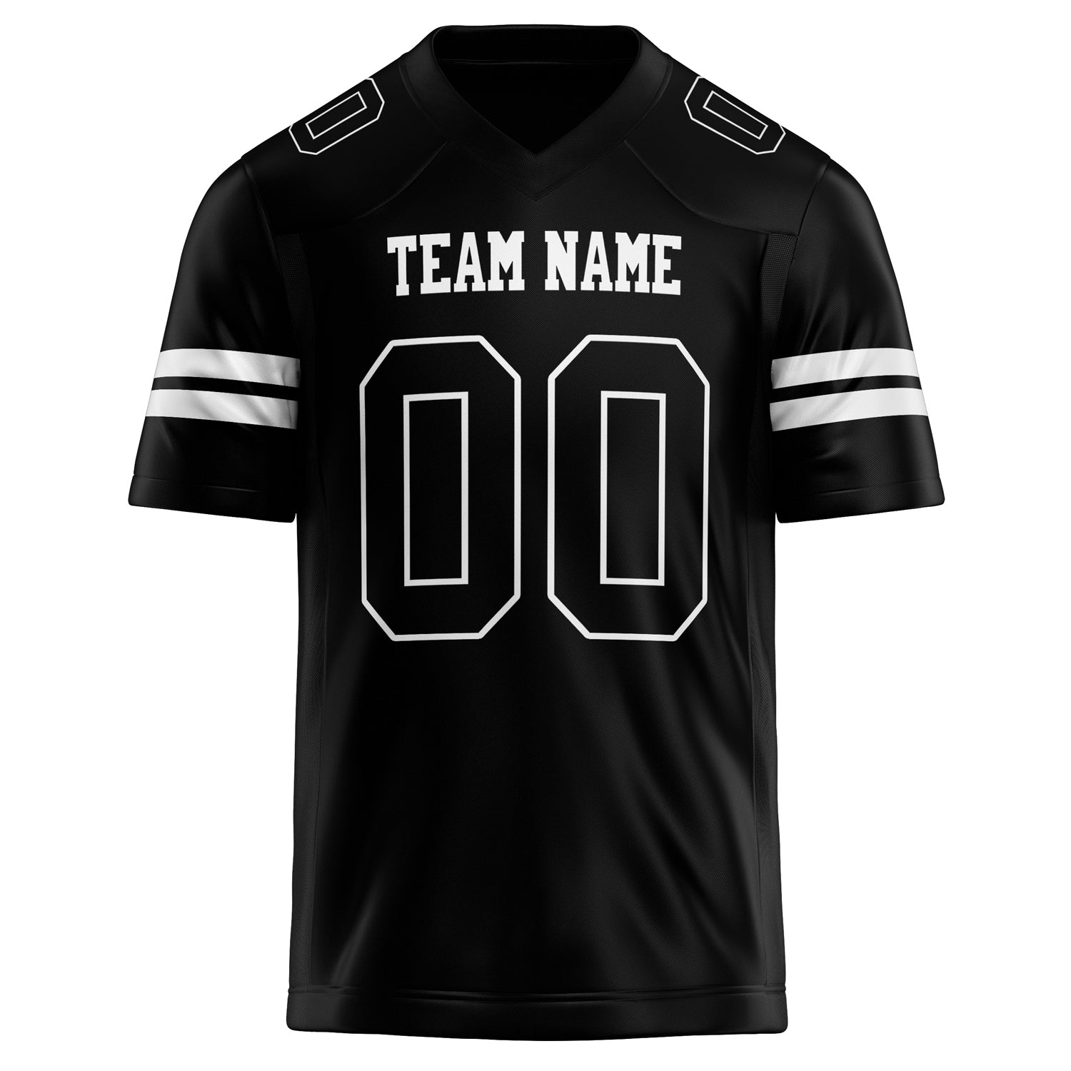 Personalized Black & White Solid Colour Football Jersey