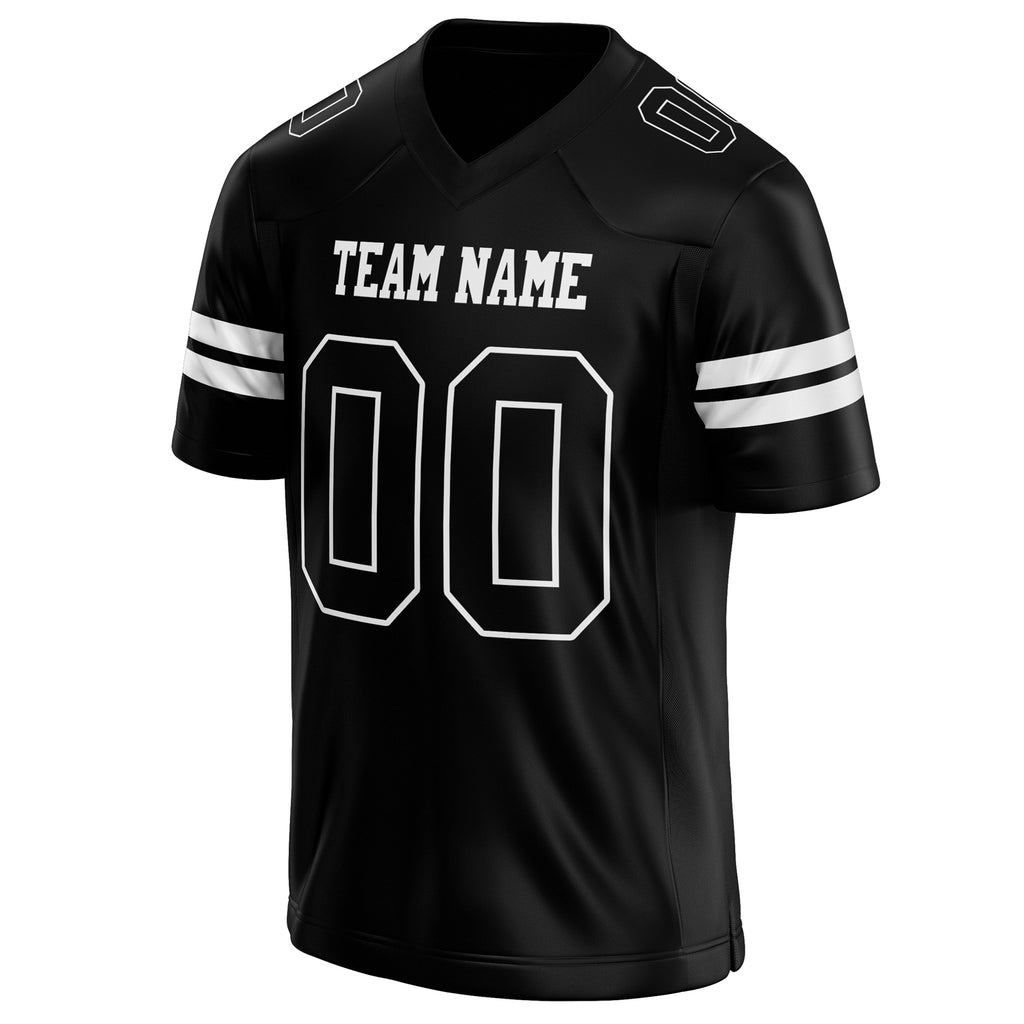 Personalized Black & White Solid Colour Football Jersey