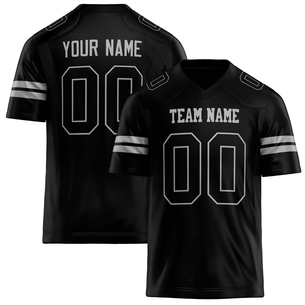 Personalized Black gray Solid Colour Football Jersey FT02240730BL036