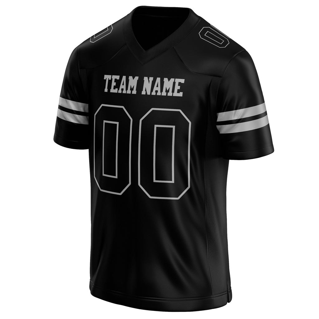 Personalized Black & gray Solid Colour Football Jersey