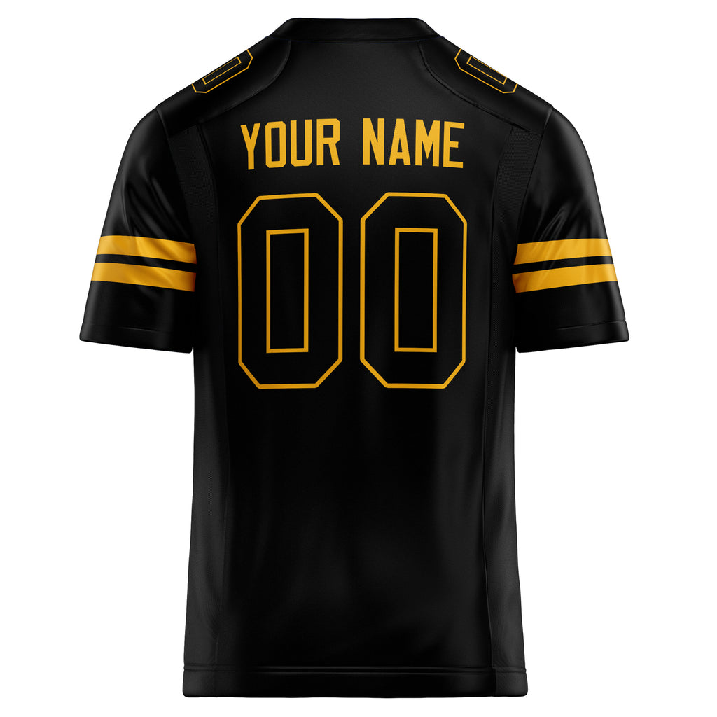 Personalized Black & gold Solid Colour Football Jersey