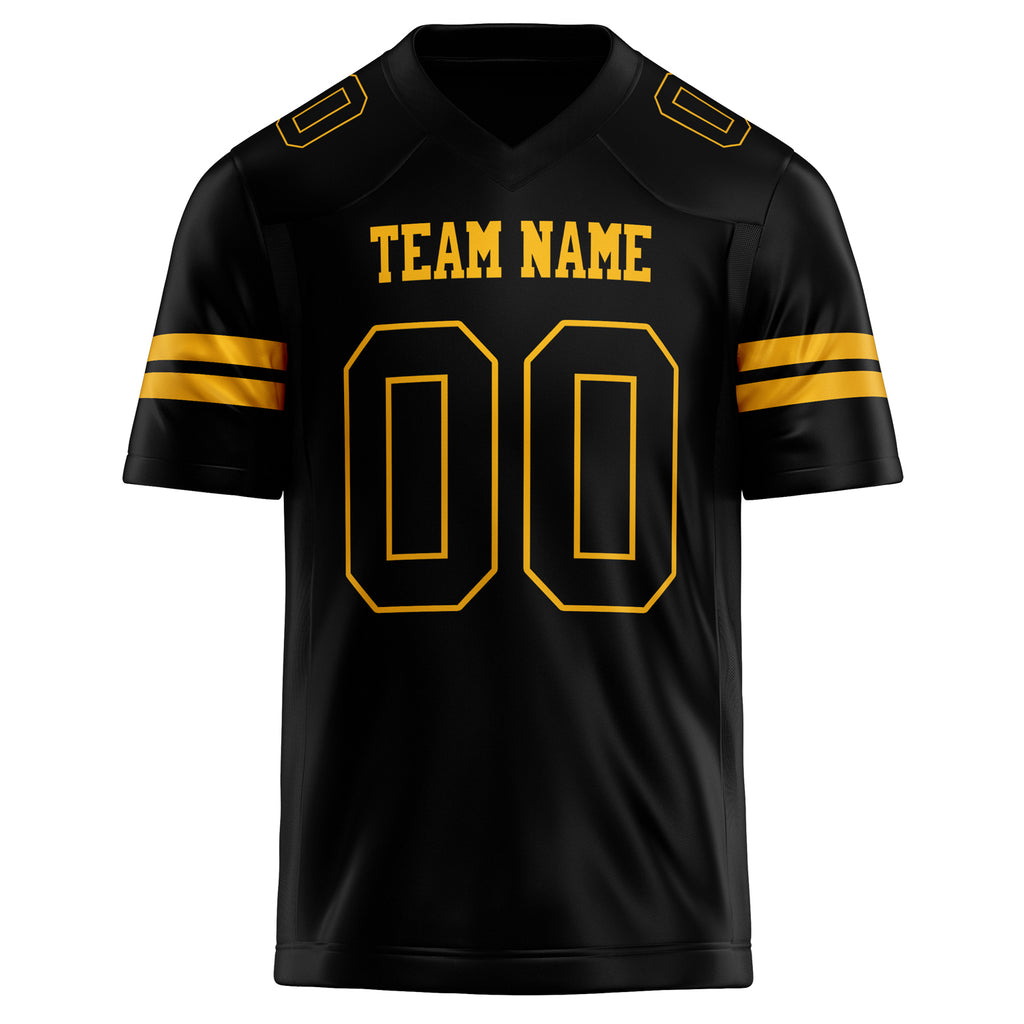 Personalized Black & gold Solid Colour Football Jersey