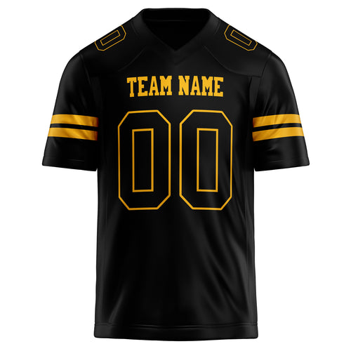 Personalized Black & gold Solid Colour Football Jersey