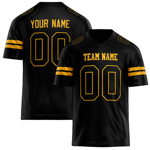 Personalized Black gold Solid Colour Football Jersey FT02240730BL037