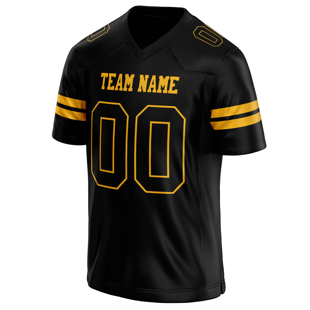Personalized Black & gold Solid Colour Football Jersey
