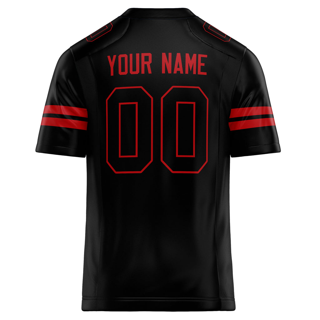 Personalized Black & red Solid Colour Football Jersey