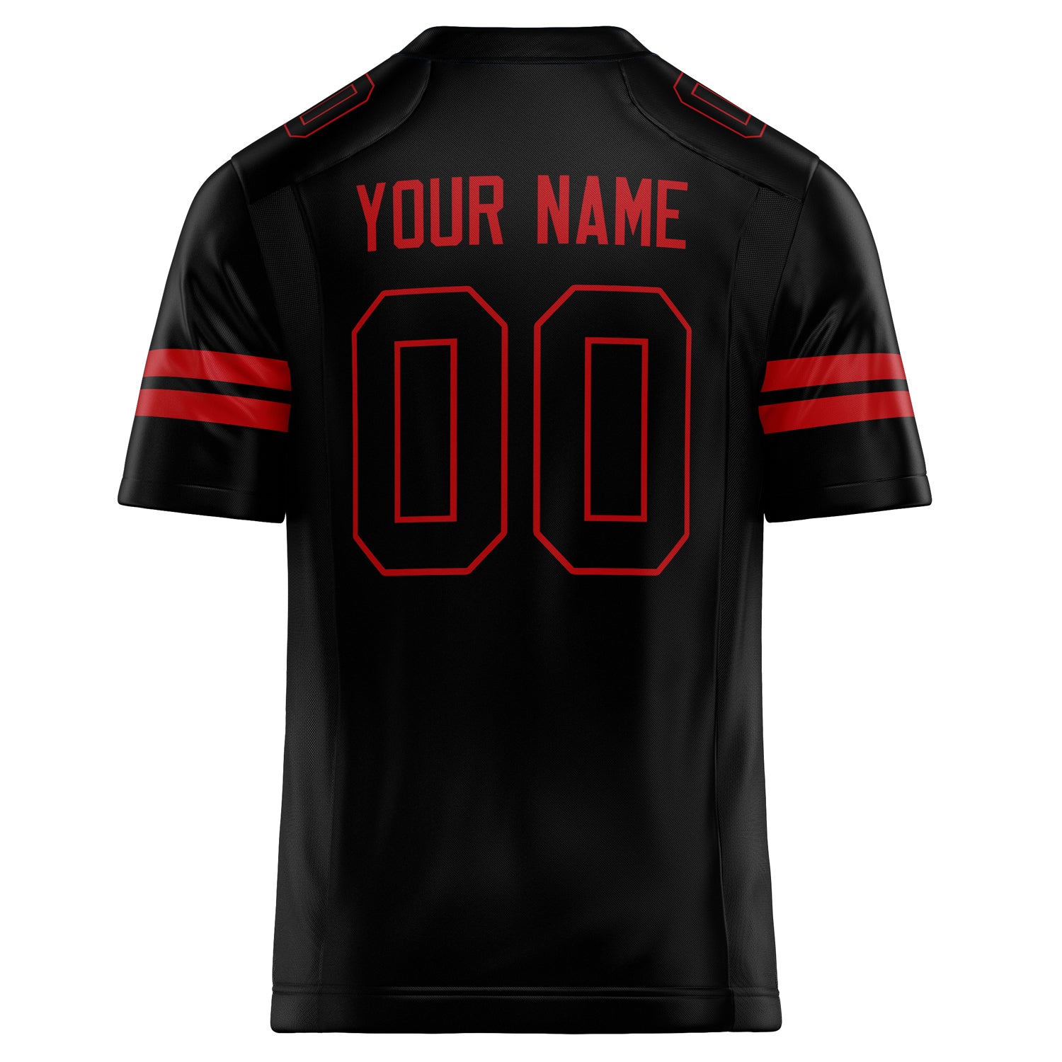 Personalized Black & red Solid Colour Football Jersey