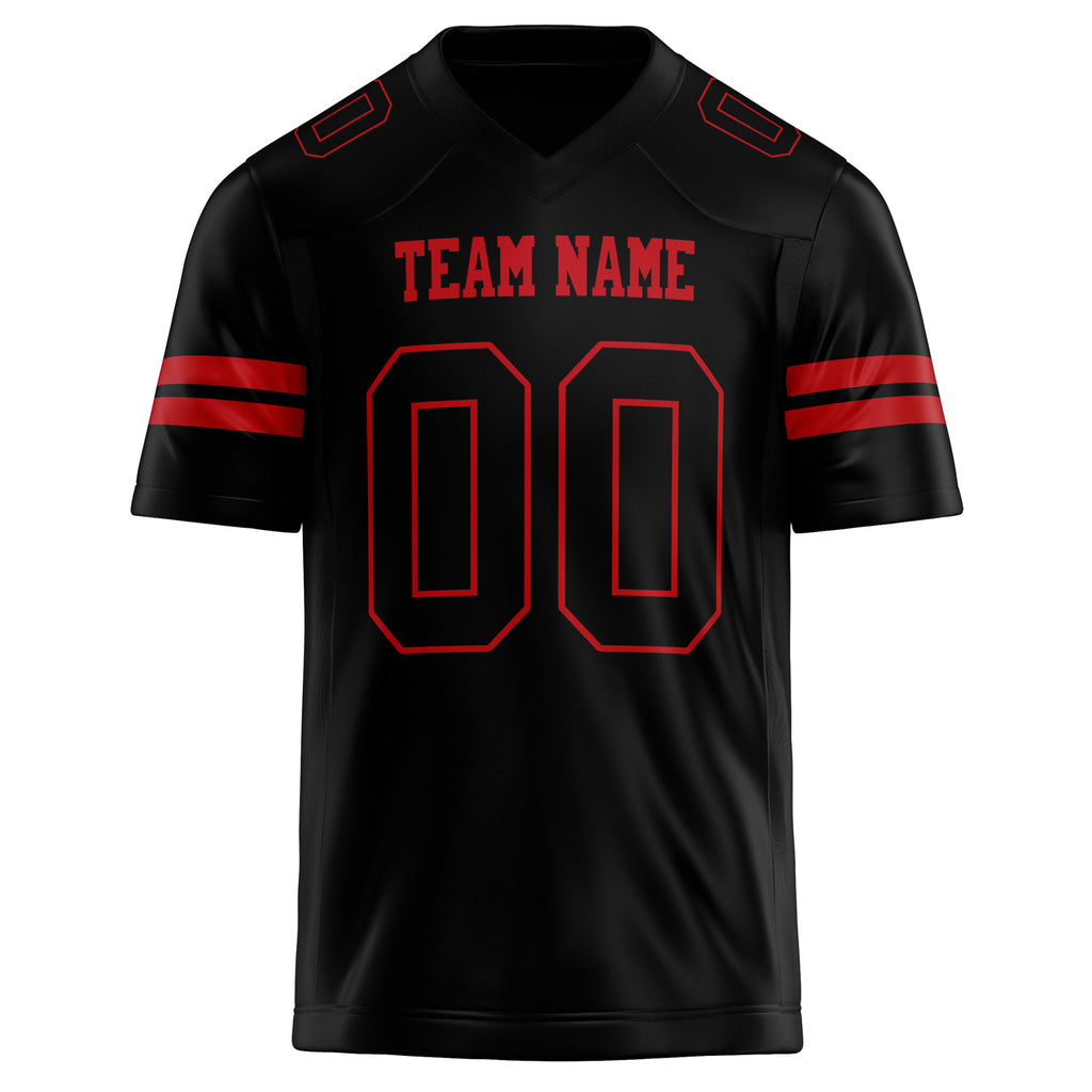Personalized Black & red Solid Colour Football Jersey