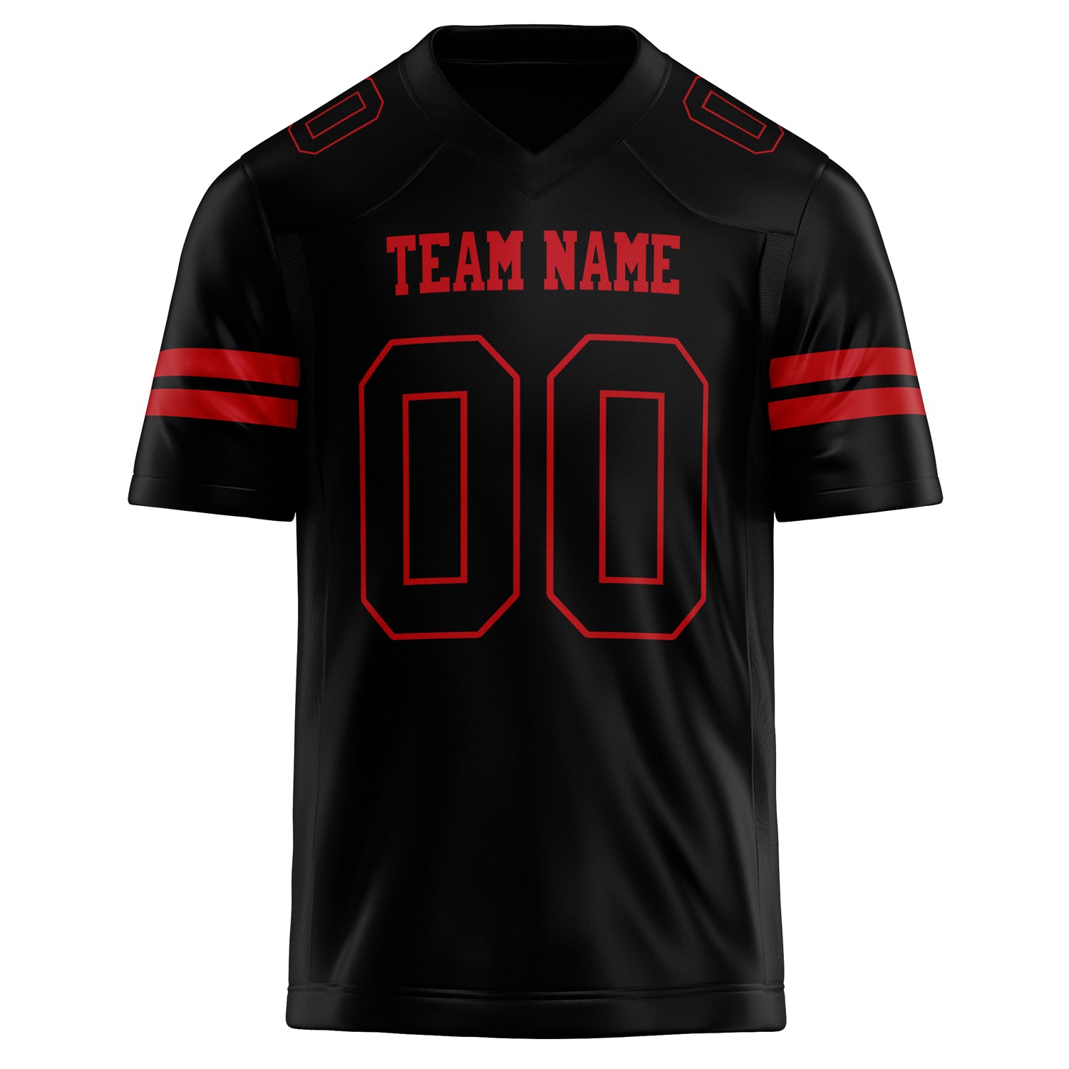 Personalized Black & red Solid Colour Football Jersey