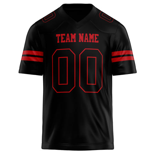 Personalized Black & red Solid Colour Football Jersey