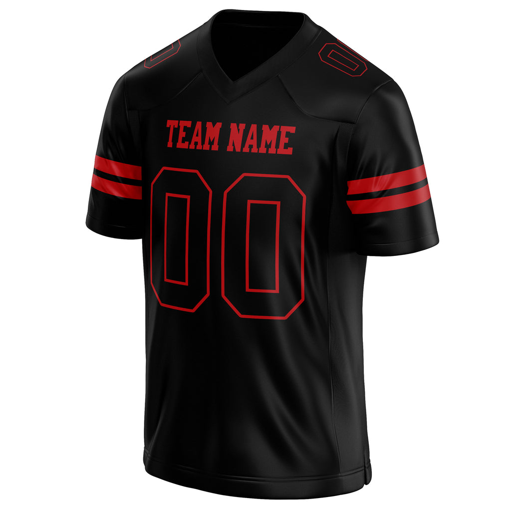 Personalized Black & red Solid Colour Football Jersey