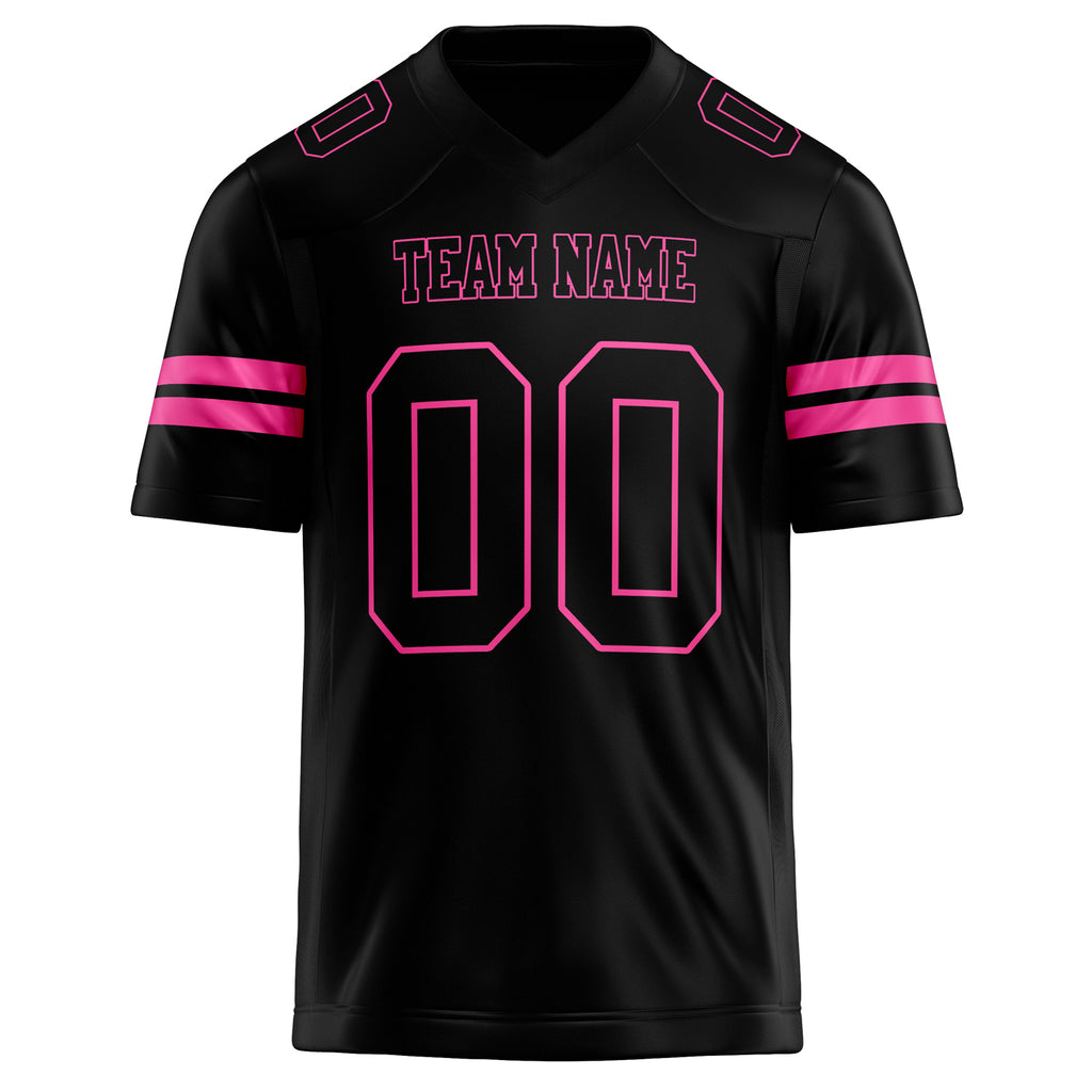 Personalized Black & pink Solid Colour Football Jersey