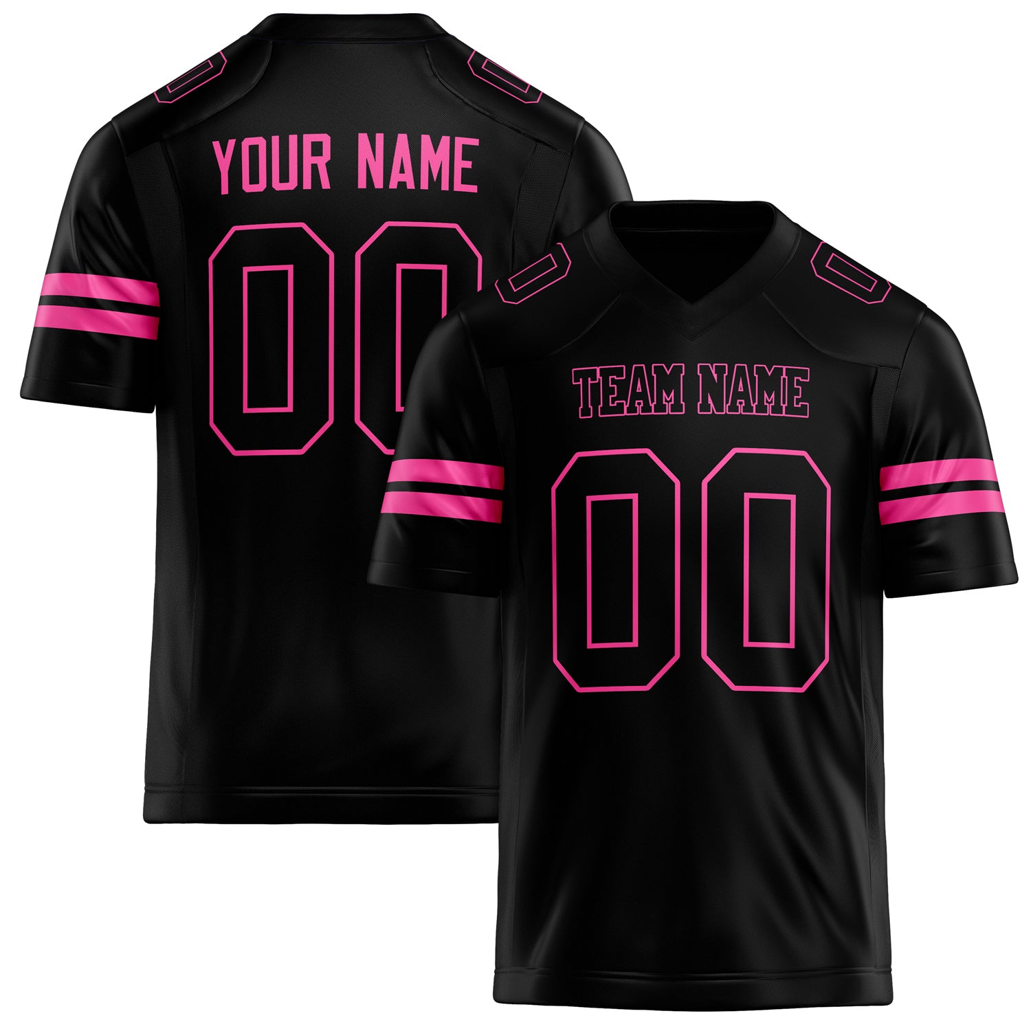 Personalized Black pink Solid Colour Football Jersey FT02240730BL039