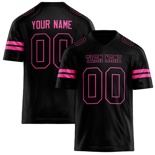 Personalized Black pink Solid Colour Football Jersey FT02240730BL039