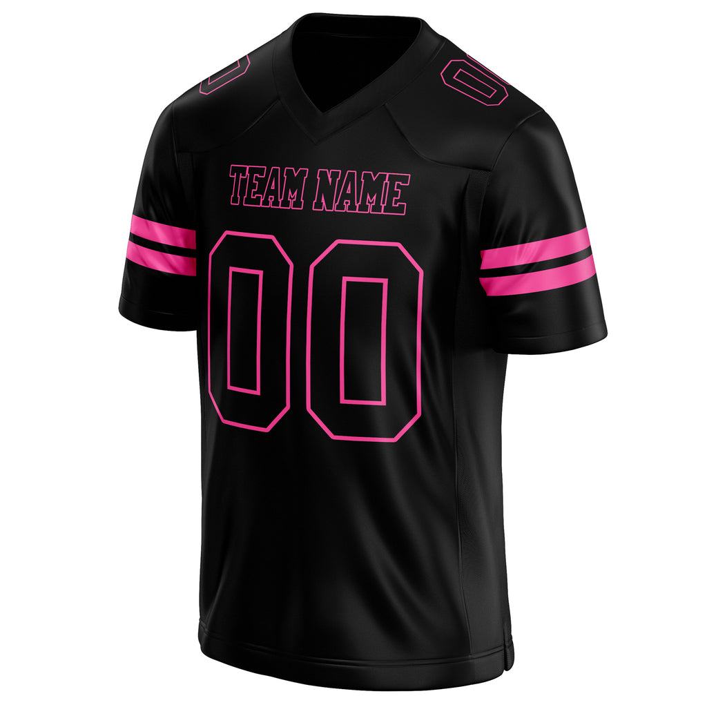 Personalized Black & pink Solid Colour Football Jersey
