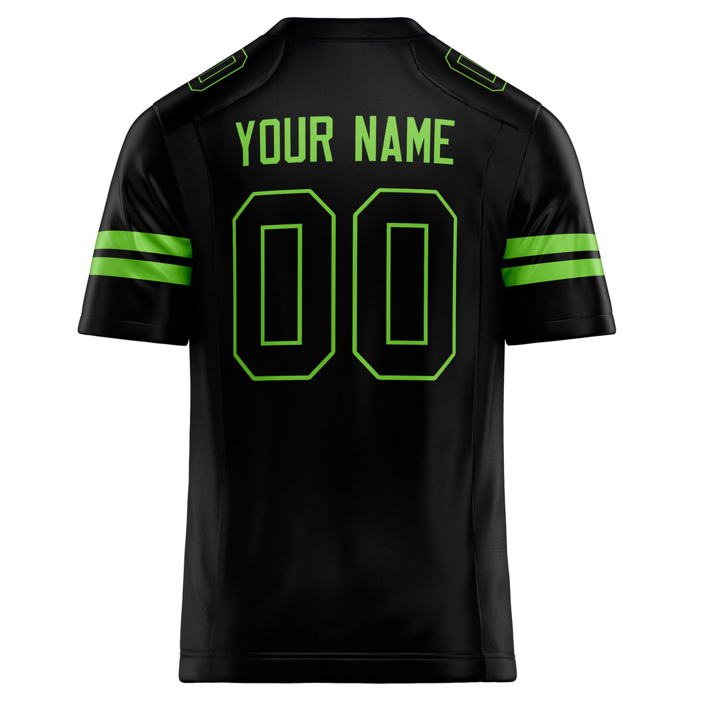 Personalized Black & Neon Green Solid Colour Football Jersey