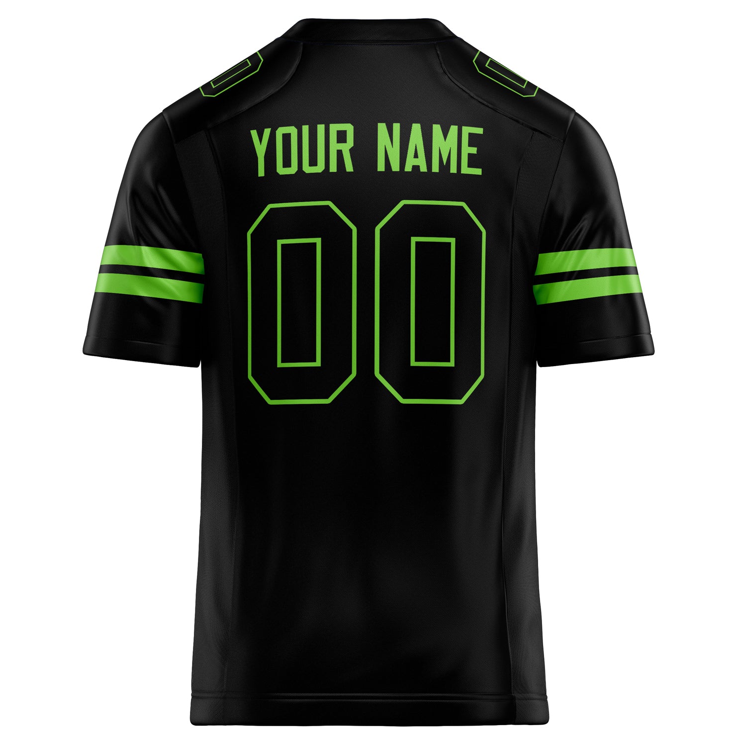 Personalized Black & Neon Green Solid Colour Football Jersey