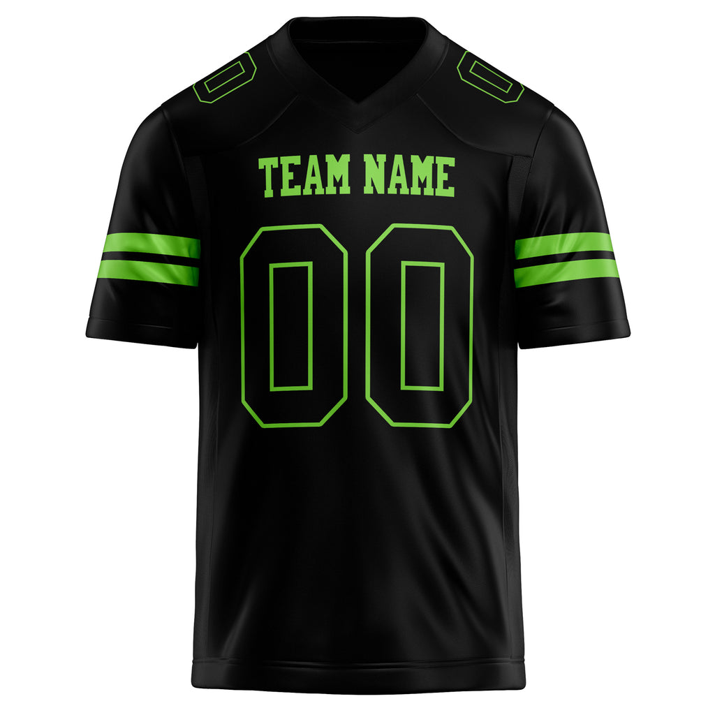 Personalized Black & Neon Green Solid Colour Football Jersey