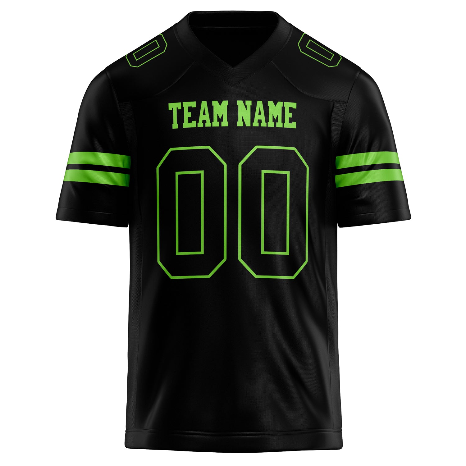 Personalized Black & Neon Green Solid Colour Football Jersey