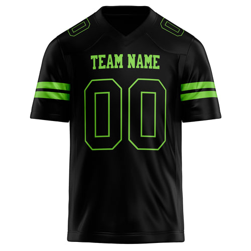 Personalized Black & Neon Green Solid Colour Football Jersey