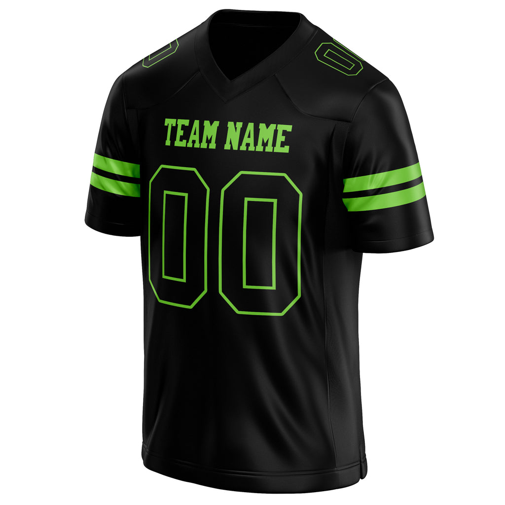 Personalized Black & Neon Green Solid Colour Football Jersey