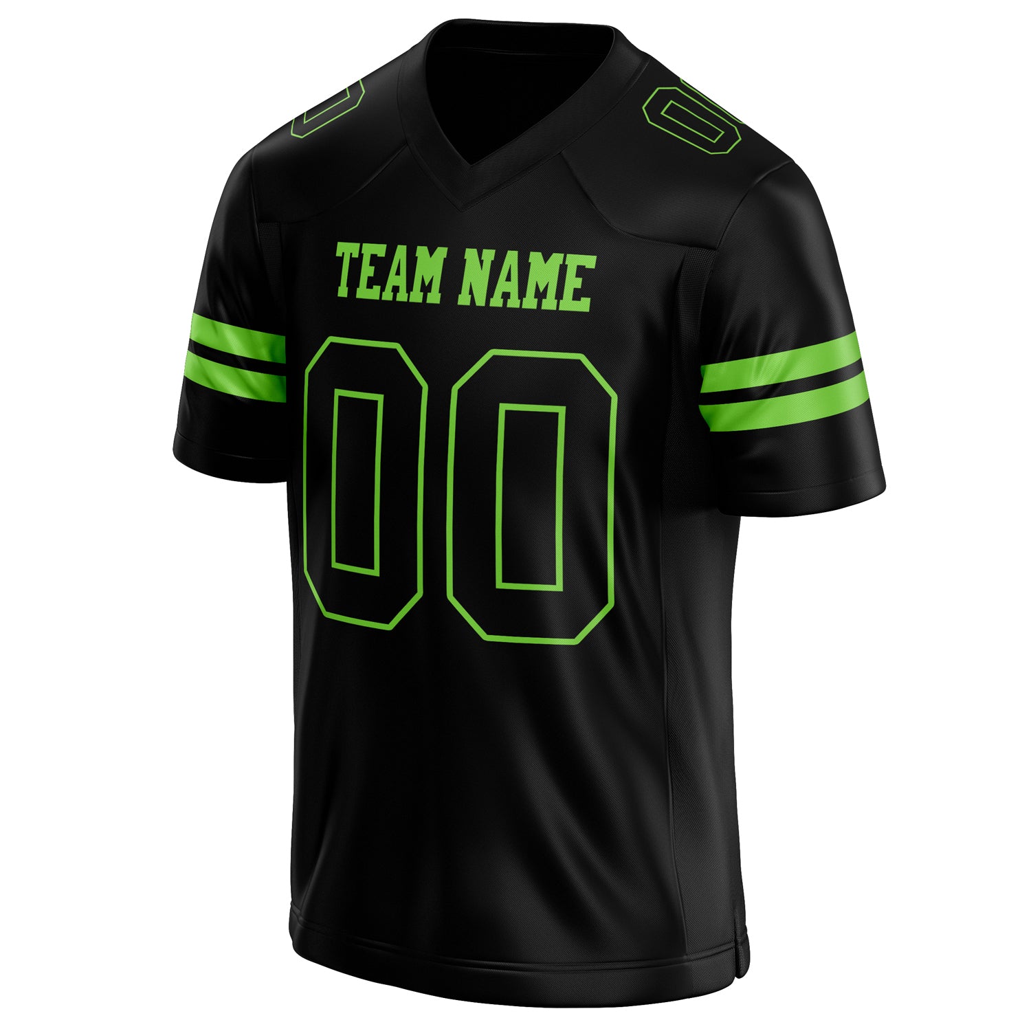 Personalized Black & Neon Green Solid Colour Football Jersey