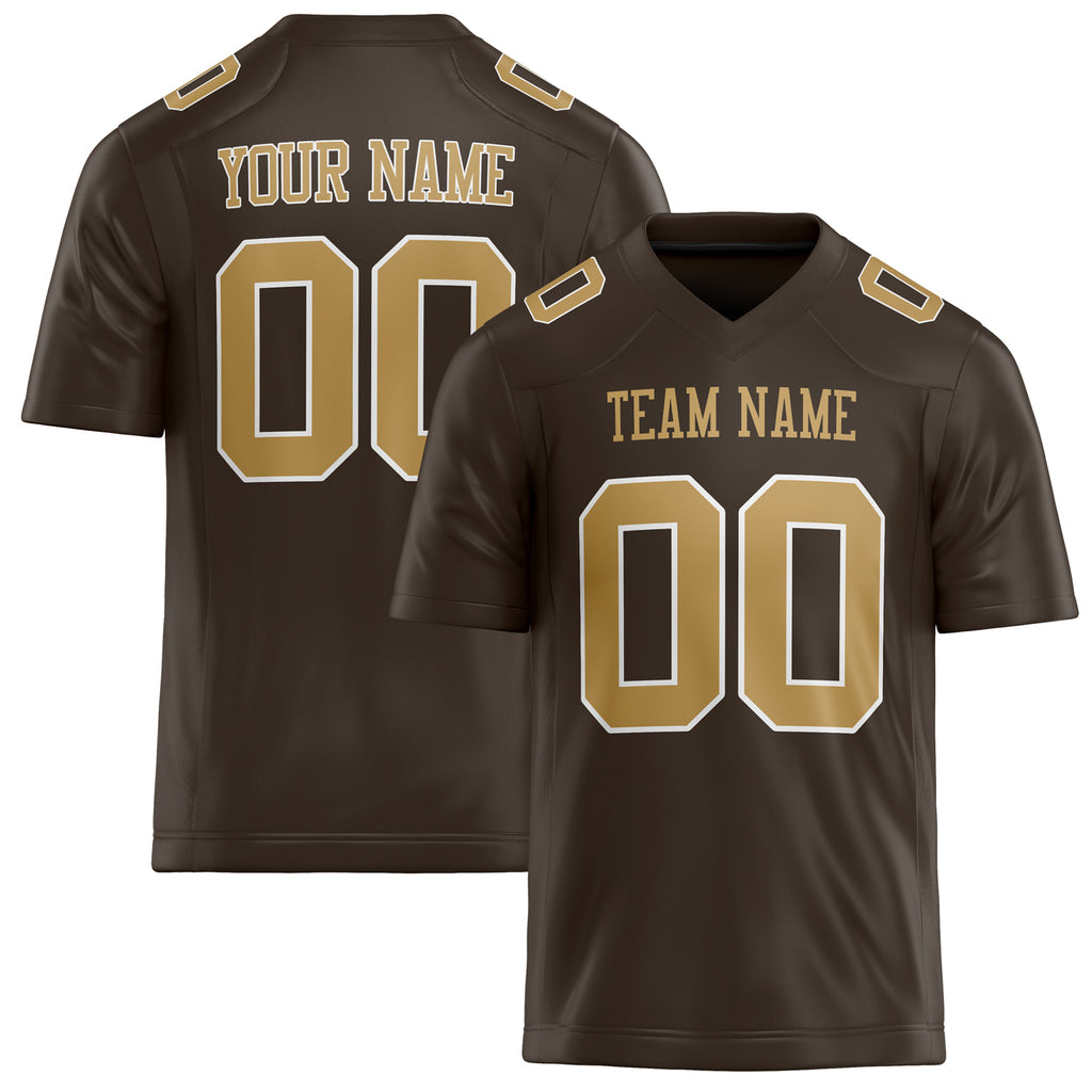 Personalized brown Solid Colour Football Jersey FT02240730BR050